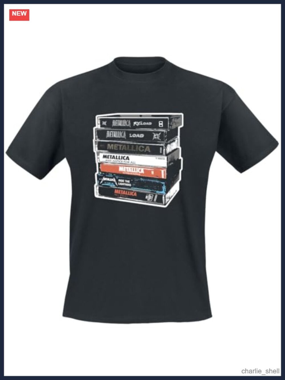 Metallica Cassette Graphic Tee Black Regular Fit Cotton
